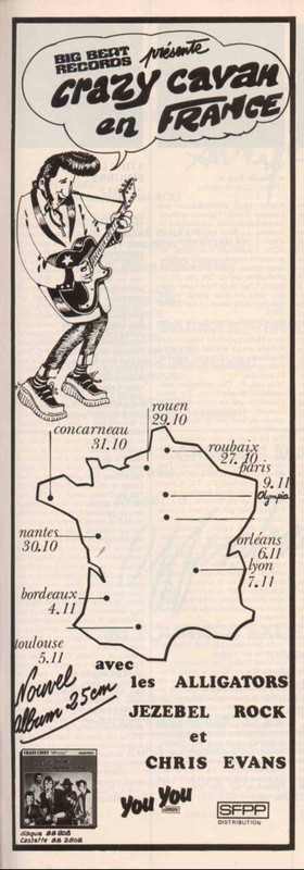 1980 Tournée BIG BEAT avec Crazy Cavan & Les Alligators