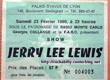 JERRY LEE LEWIS en 1980 à LYON 